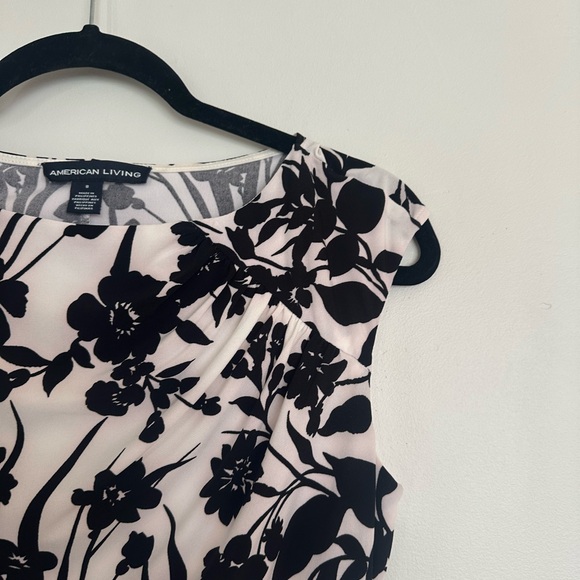 American Living Women’s Black & White Floral Print Dress Size 8 – EUC - Picture 5 of 7